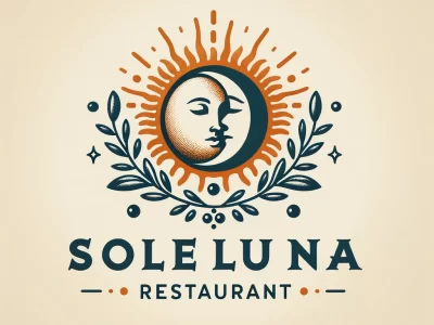 DALL·E 2024-04-10 14.54.22 - Create a logo for an Italian restaurant named SoleLuna. The logo should visually represent the combination of the sun and the moon, reflecting the res